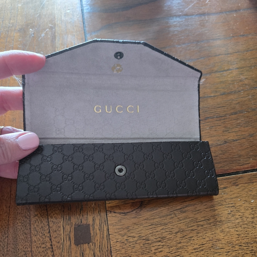 Gucci Brown Leather Glasses Case
